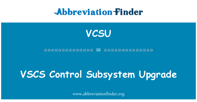 VCSU: VSCS kontroll delsystemet uppgradering