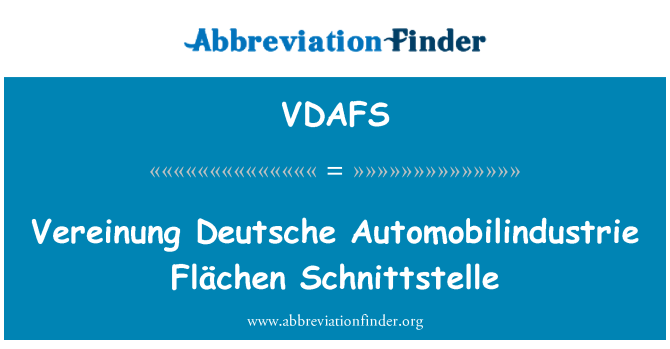 VDAFS: Vereinung ドイツ Automobilindustrie Flächen Schnittstelle