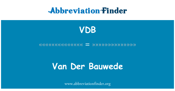 VDB: Van Der Bauwede