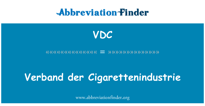 VDC: 羽毛球协会 der Cigarettenindustrie