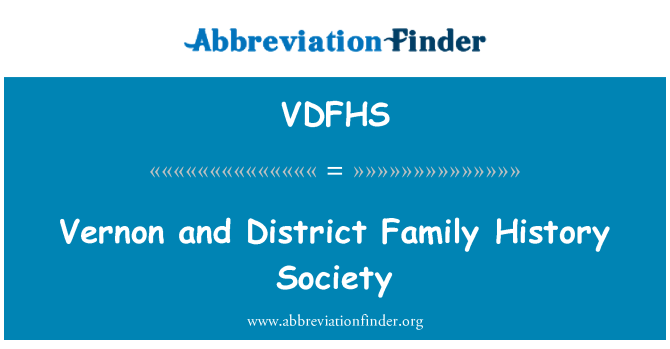 VDFHS: Vernon und Landkreis Familiengeschichte-Gesellschaft