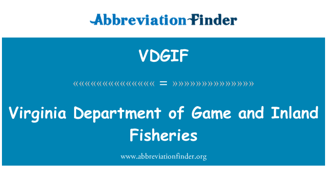 VDGIF: Virginia Department of Game and Inland Fisheries