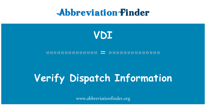 VDI: 驗證調度資訊