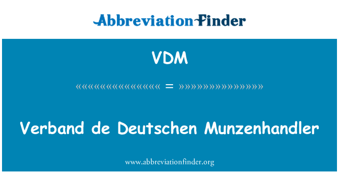 VDM: 단체 드 Deutschen Munzenhandler