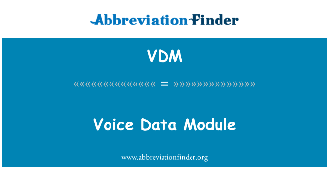 VDM: الوحدة النمطية للبيانات الصوتية