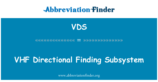 VDS: Sous-système de constatation directionnelles VHF