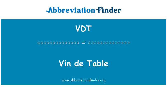 VDT: וין דה טבלה