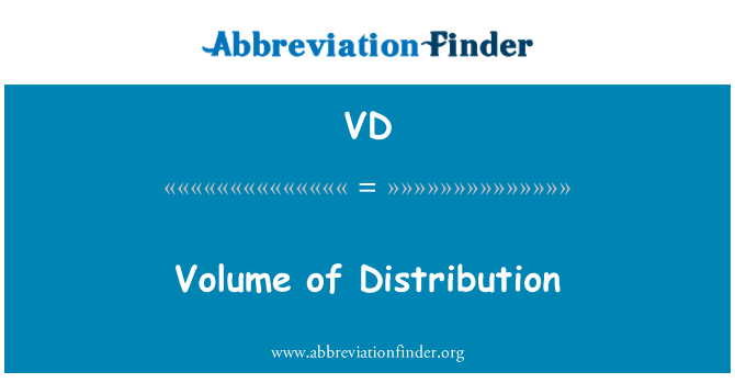 VD: Volume of Distribution