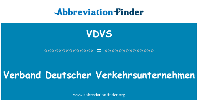 VDVS: Verband Deutscher Verkehrsunternehmen