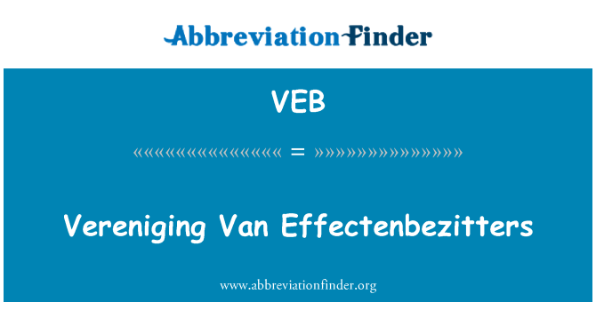 VEB: Vereniging 반 Effectenbezitters