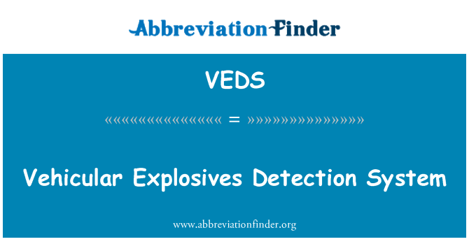 VEDS: מערכת איתור חומרי נפץ לרכבים
