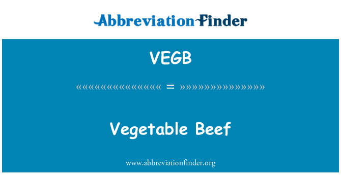 VEGB: Daging sayur-sayuran