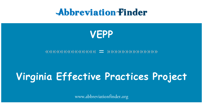 VEPP: Virginia Effective Practices Project