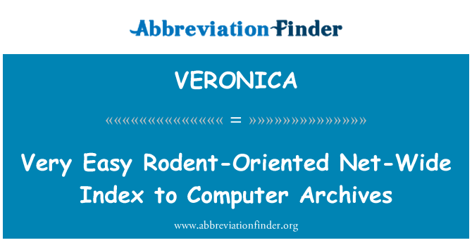 VERONICA: Velmi snadné orientované na hlodavce Net široký Index k počítači archivy