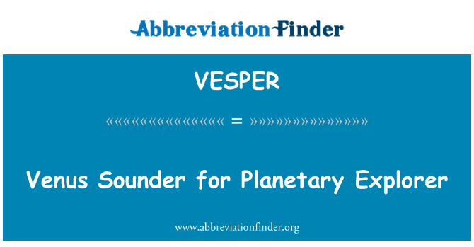 VESPER: Αφροδίτη Sounder για πλανητική εξερεύνηση