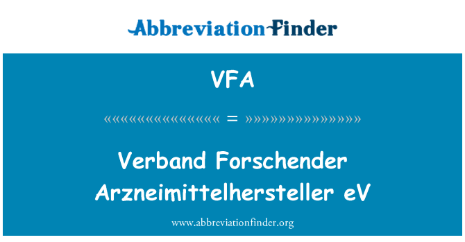 VFA: Verband Forschender Arzneimittelhersteller ЕГ