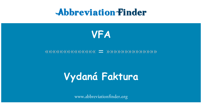 VFA: Vydaná Faktura