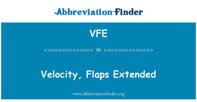 VFE: Veloċità, Flaps estiża