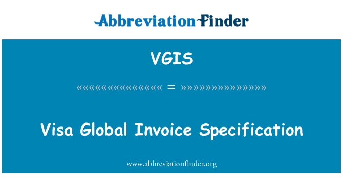 VGIS: ビザ グローバル請求書仕様