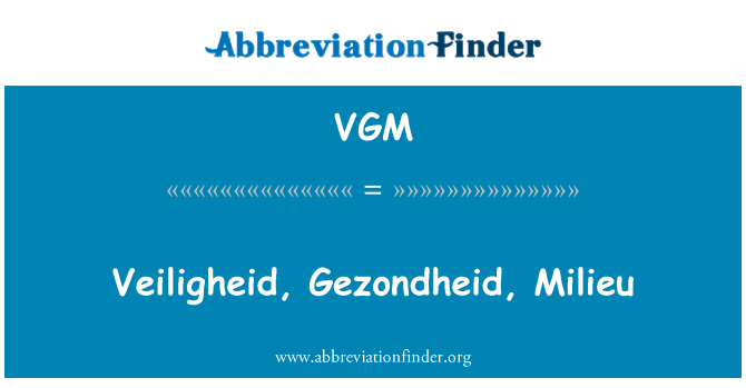 VGM: Veiligheid, Gezondheid, Milieu