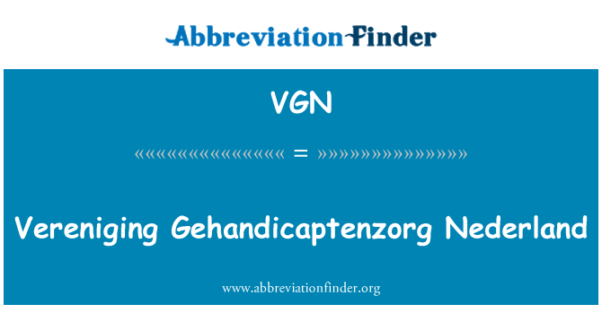 VGN: Vereniging Gehandicaptenzorg Nederland