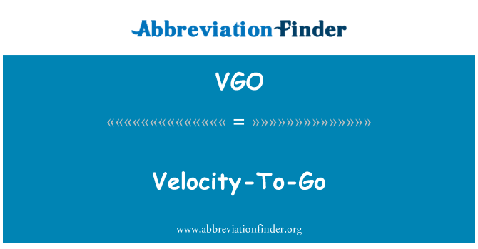 VGO: Snelheid-To-Go