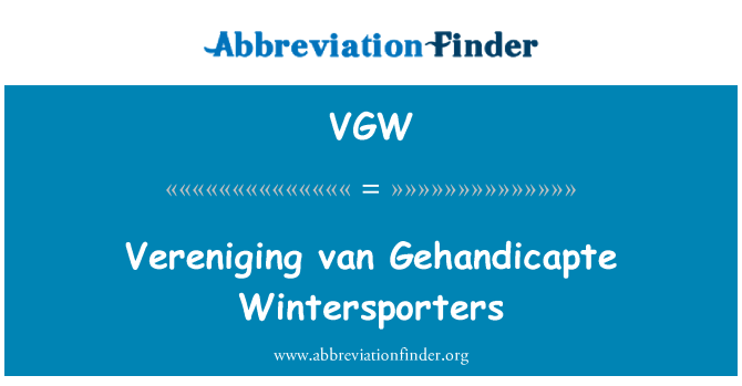 VGW: Vereniging van Gehandicapte Wintersporters