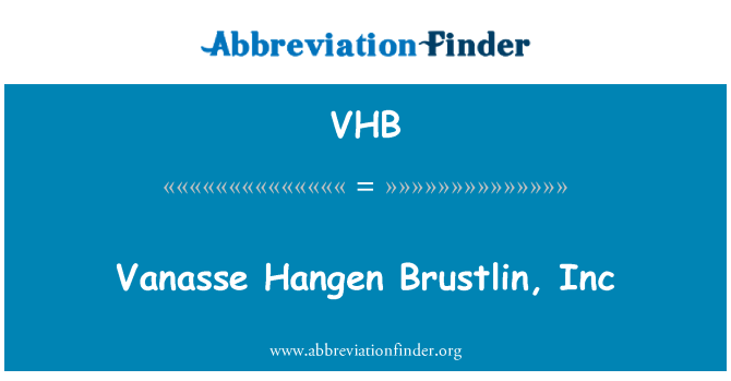 VHB: Vanasse Hangen Brustlin, Inc