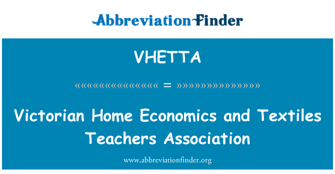 VHETTA: Economia domestica di Victorian e associazione degli insegnanti di tessuti