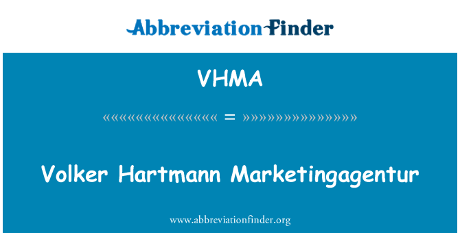 VHMA: Volker 하르 트만 Marketingagentur