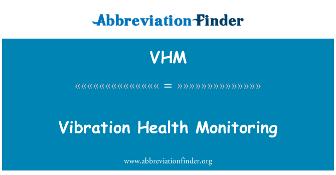 VHM: 진동 상태 모니터링