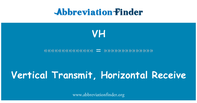 VH: Transmit vertikali, jirċievu ta ' orizzontali