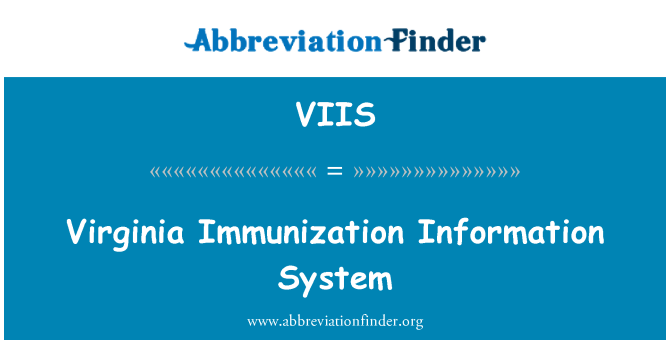 VIIS: Virginia imunizace informační systém