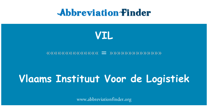 VIL: Vlaams Instituut Voor de Logistiek