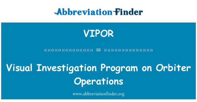 VIPOR: Pwogram izyèl envestigasyon sou operasyon Orbiter