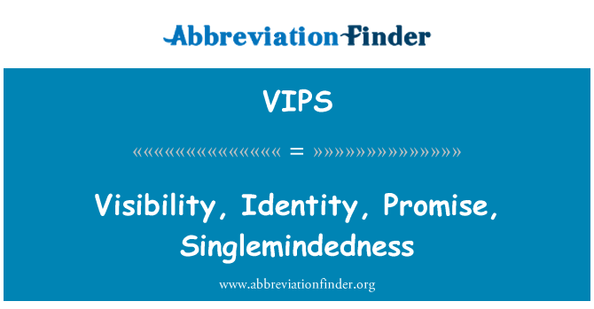 VIPS: Matomumas, tapatybė, pa˛adas, Singlemindedness