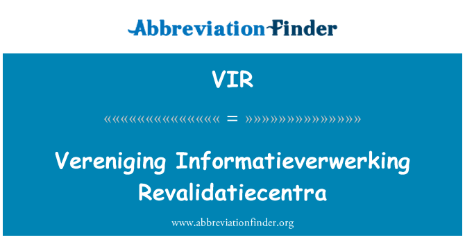 VIR: Vereniging Informatieverwerking Revalidatiecentra