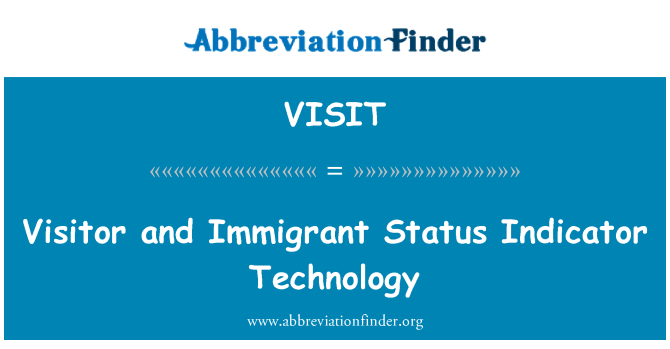 VISIT: Obiskovalec in imigranti Status indikator tehnologije