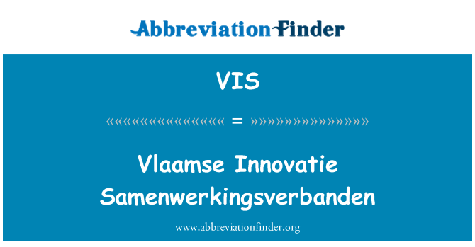 VIS: Vlaamse Innovatie Samenwerkingsverbanden