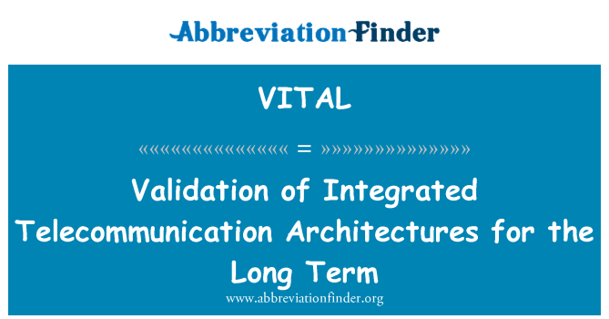 VITAL: 長期的に統合された通信アーキテクチャの検証