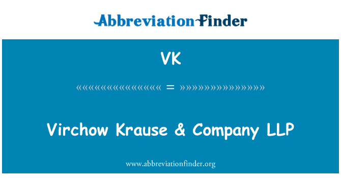 VK: Virchow Krause & Company LLP