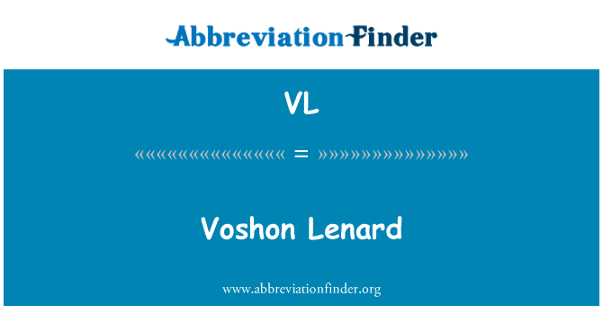 VL: Voshon Lenard