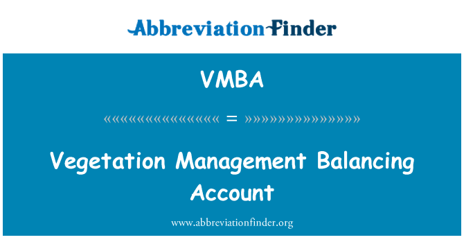VMBA: Vegetation Management Balanserande konto
