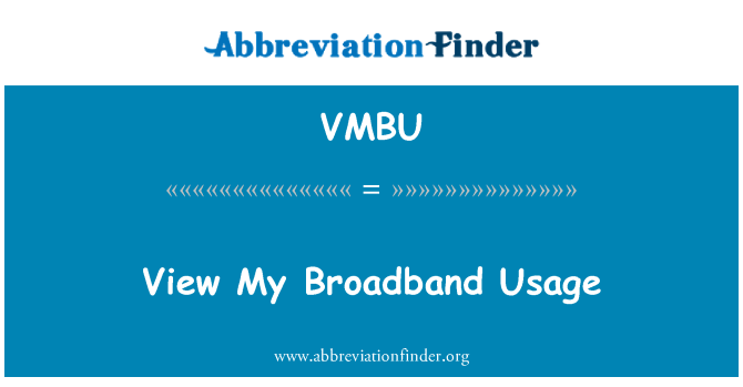 VMBU: میرے براڈ بینڈ استعمال منظر