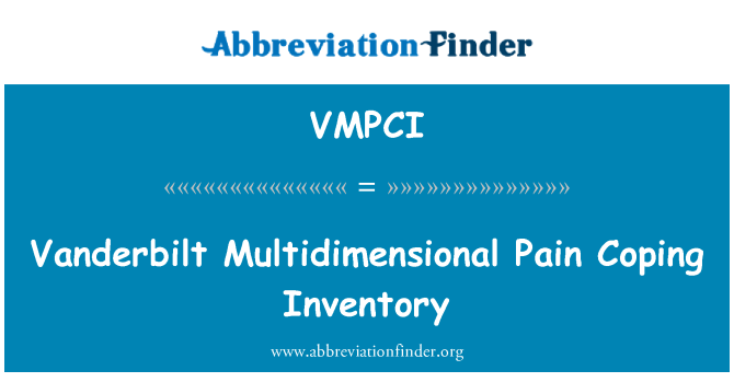 VMPCI: Vanderbilt multidimensionale di dolore Coping Inventory