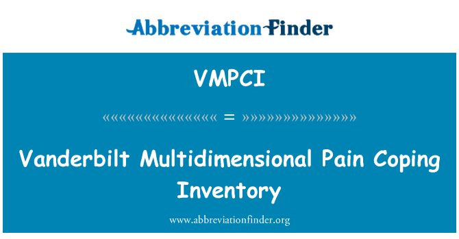 VMPCI: Vanderbilti mitmemõõtmelise valu toimetuleku varude