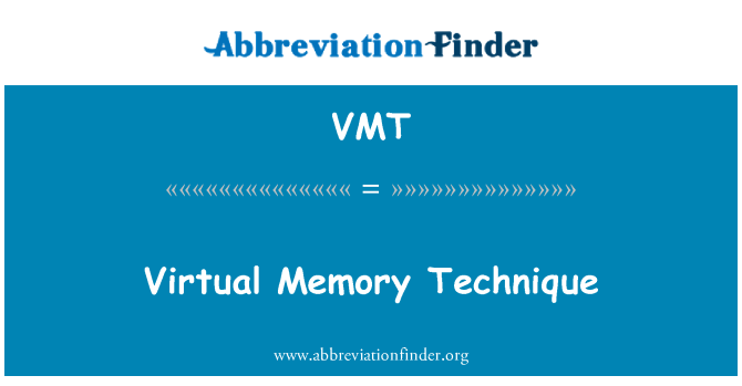 VMT: Virtuálna pamäť technika