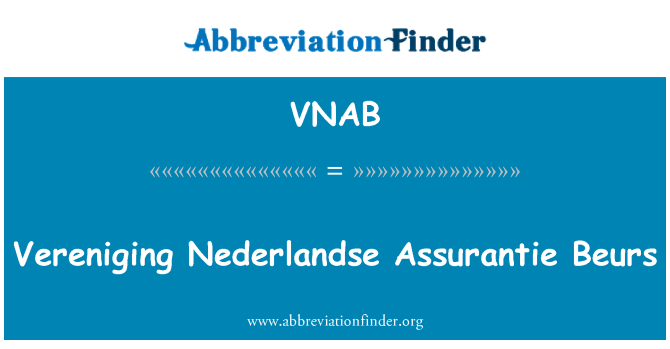 VNAB: Vereniging Nederlandse Assurantie Beurs