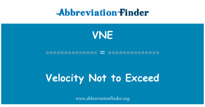 VNE: 速度不能超過