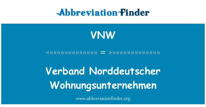 VNW: Verband Norddeutscher Wohnungsunternehmen